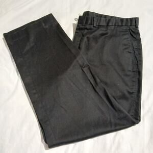 Lands' End Direct Merchants Men's 44 Regular Black Cotton/Poly Easy Care Pants